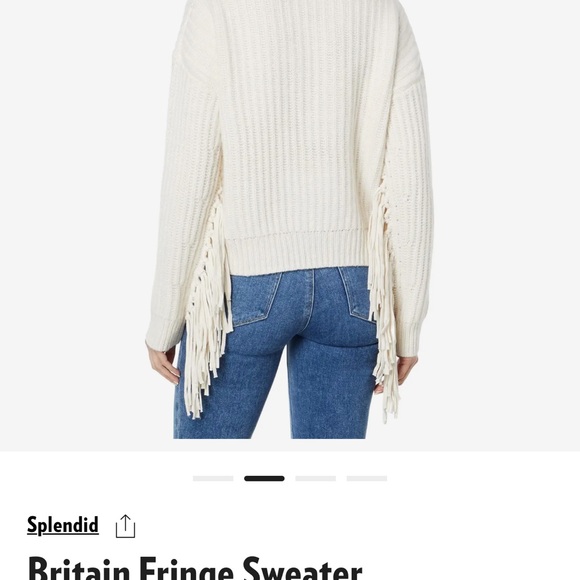 Fringe Detail Cream Sweater - Picture 4 of 5